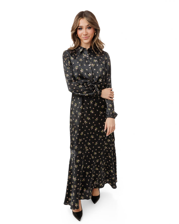 Pink And Green Floral Jumper With Blouse Overlay