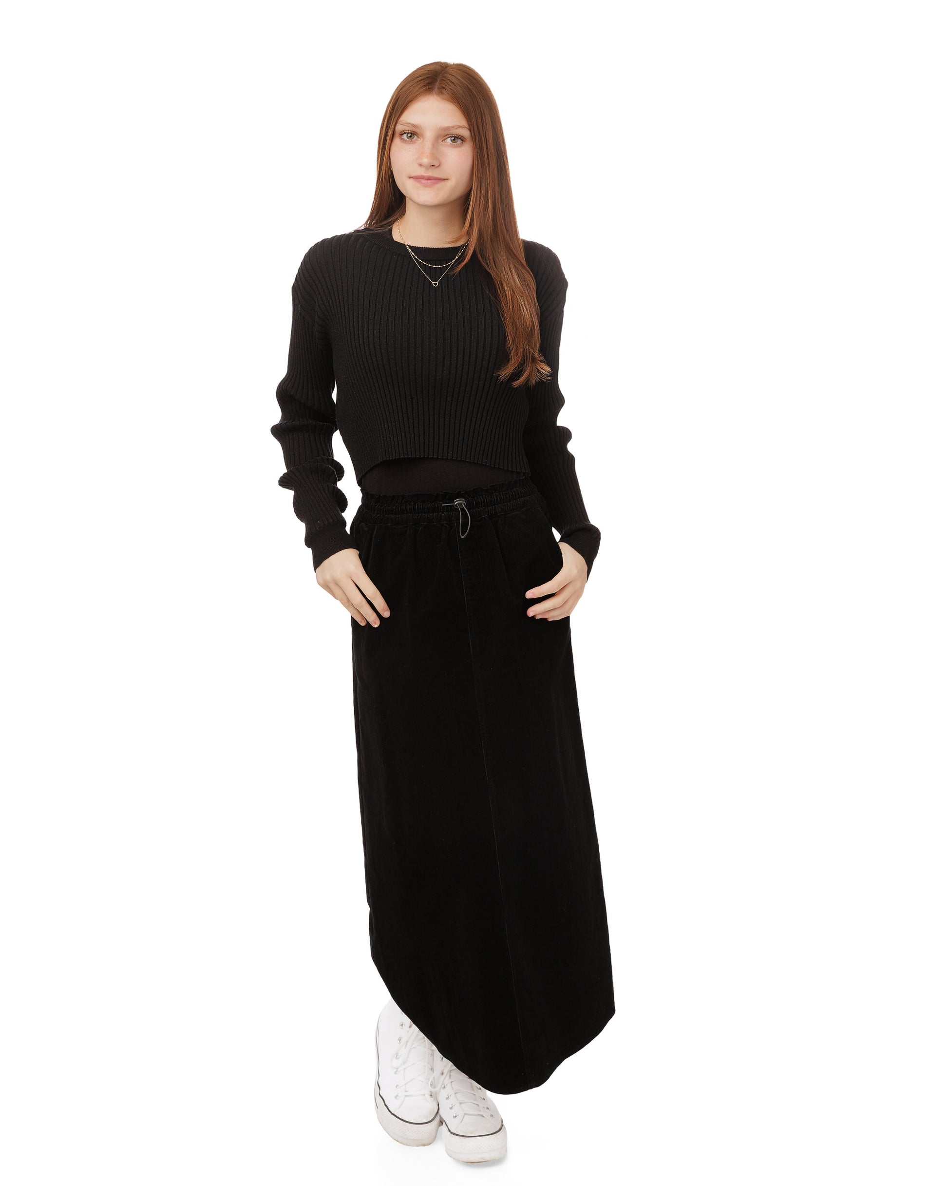 Black Ribbed Knit Top