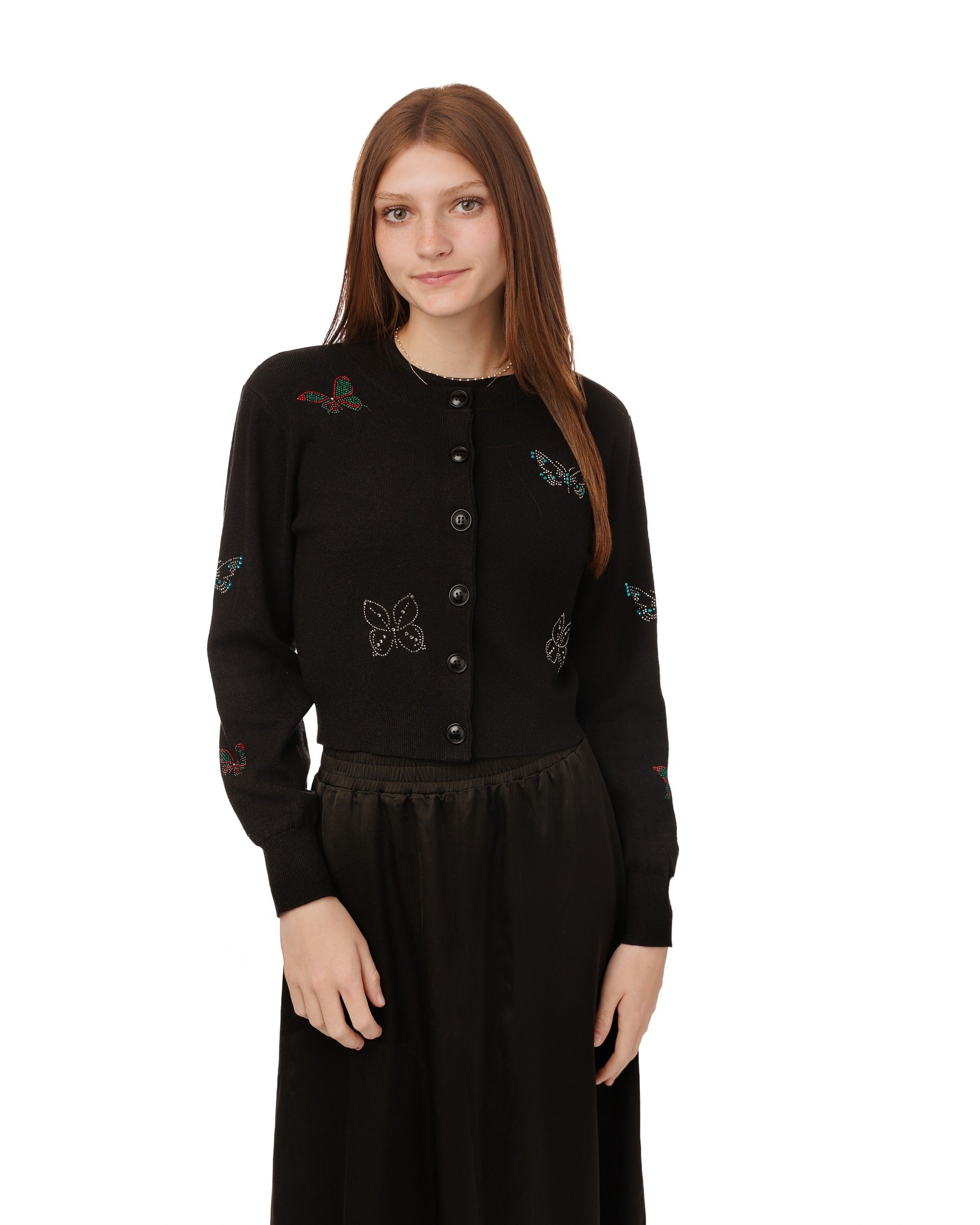 Black Rhinestone Cardigan