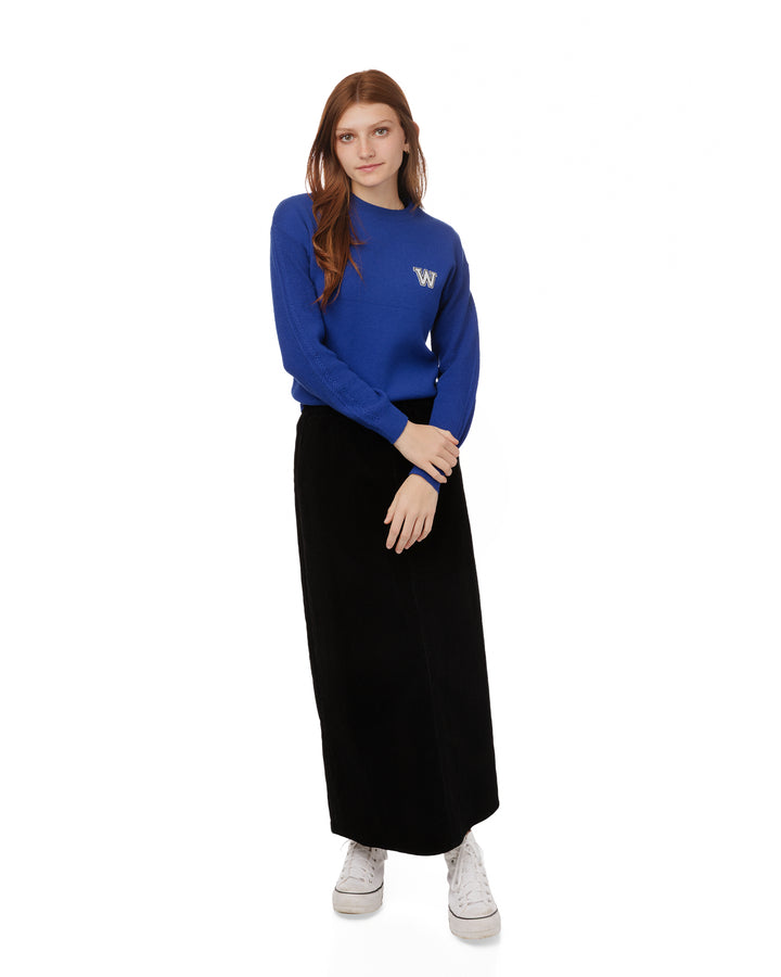 Royal Blue Knit Sweater With W Patch