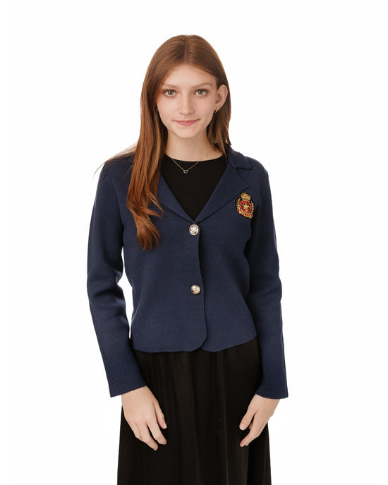 Navy Knit Blazer
