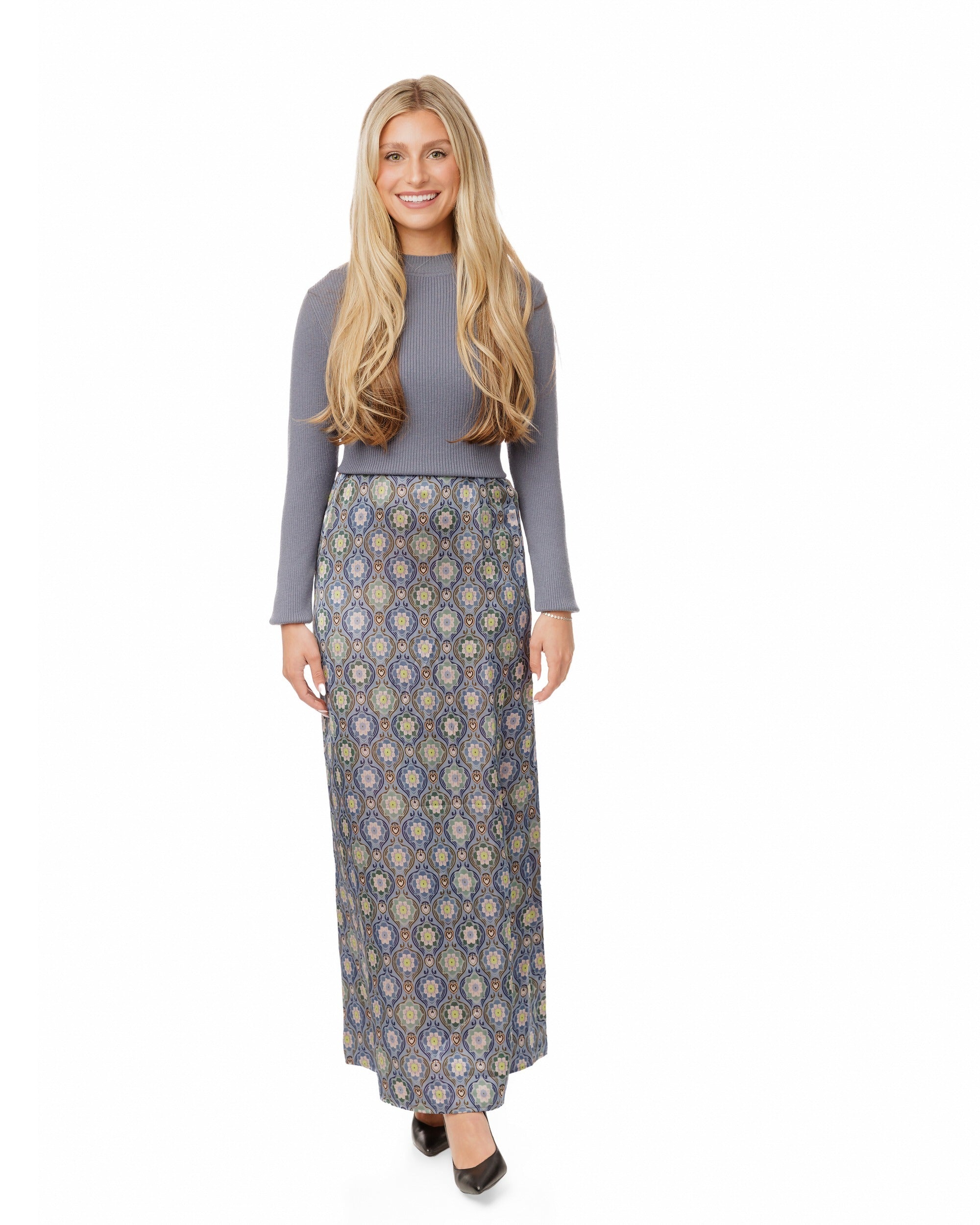 Grey Printed Overlay Dress