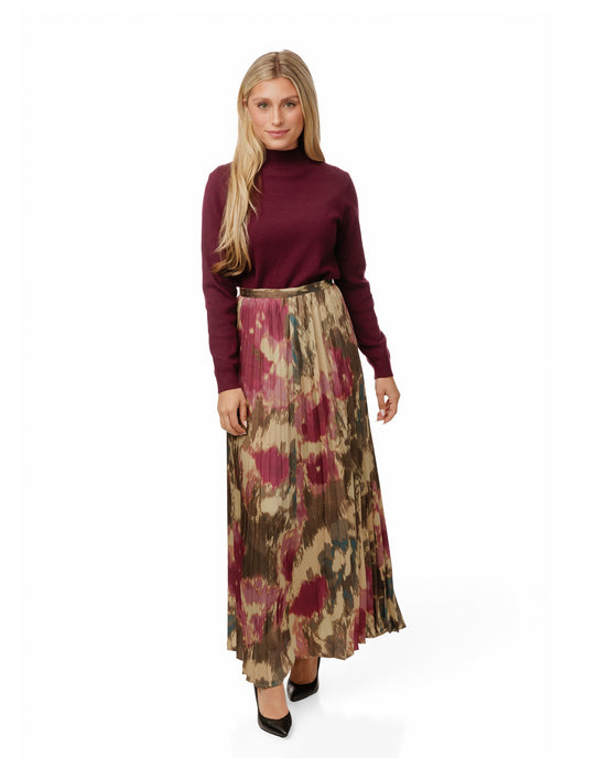 Burgundy Knit Mock Neck Top