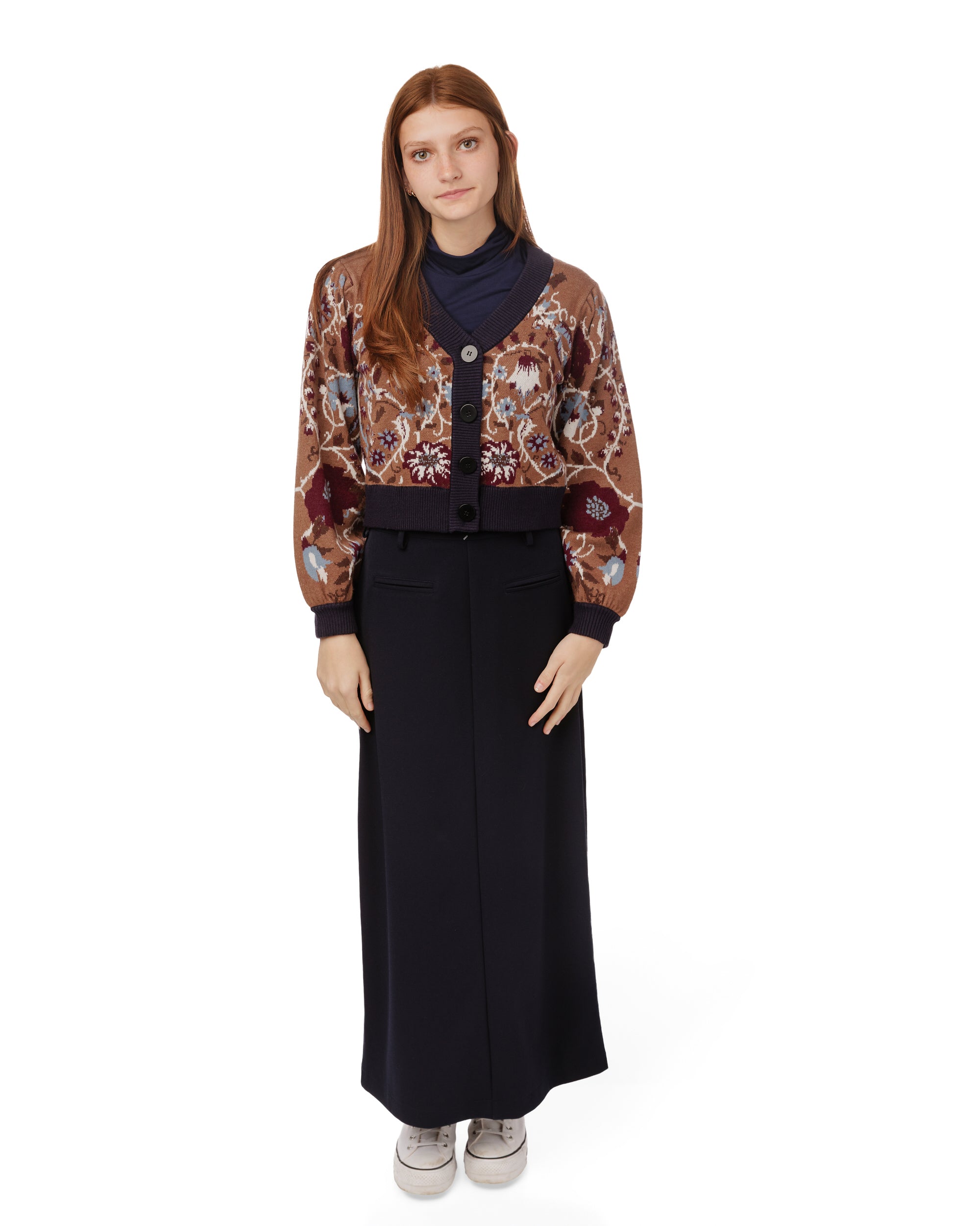 Floral Cardigan - Brown