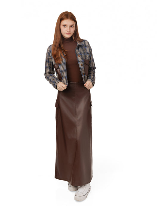 Plaid Jacket - Brown Pocket