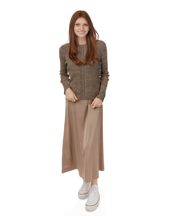 Grainy Top - Brown And Tan