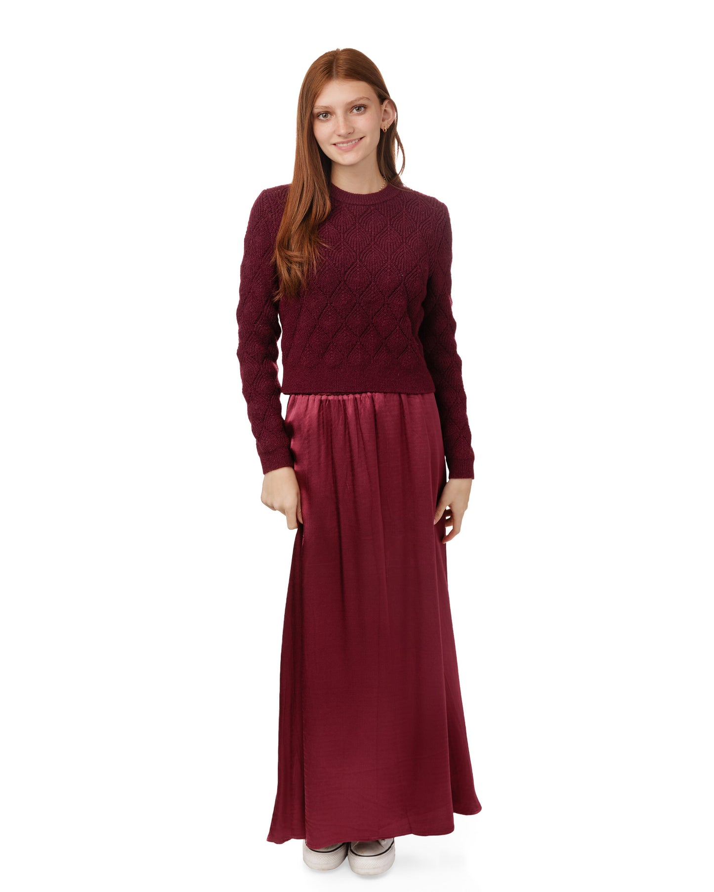 Crochet Sweater - Burgundy