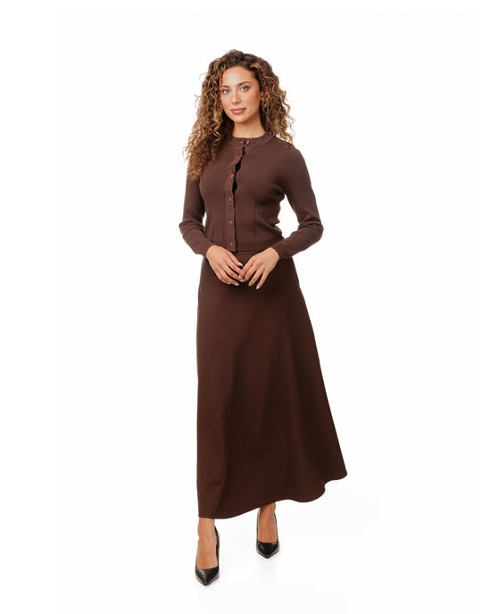 Chocolate Brown Seem Cardigan