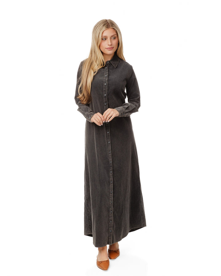 Corduroy Dress - Black Wash