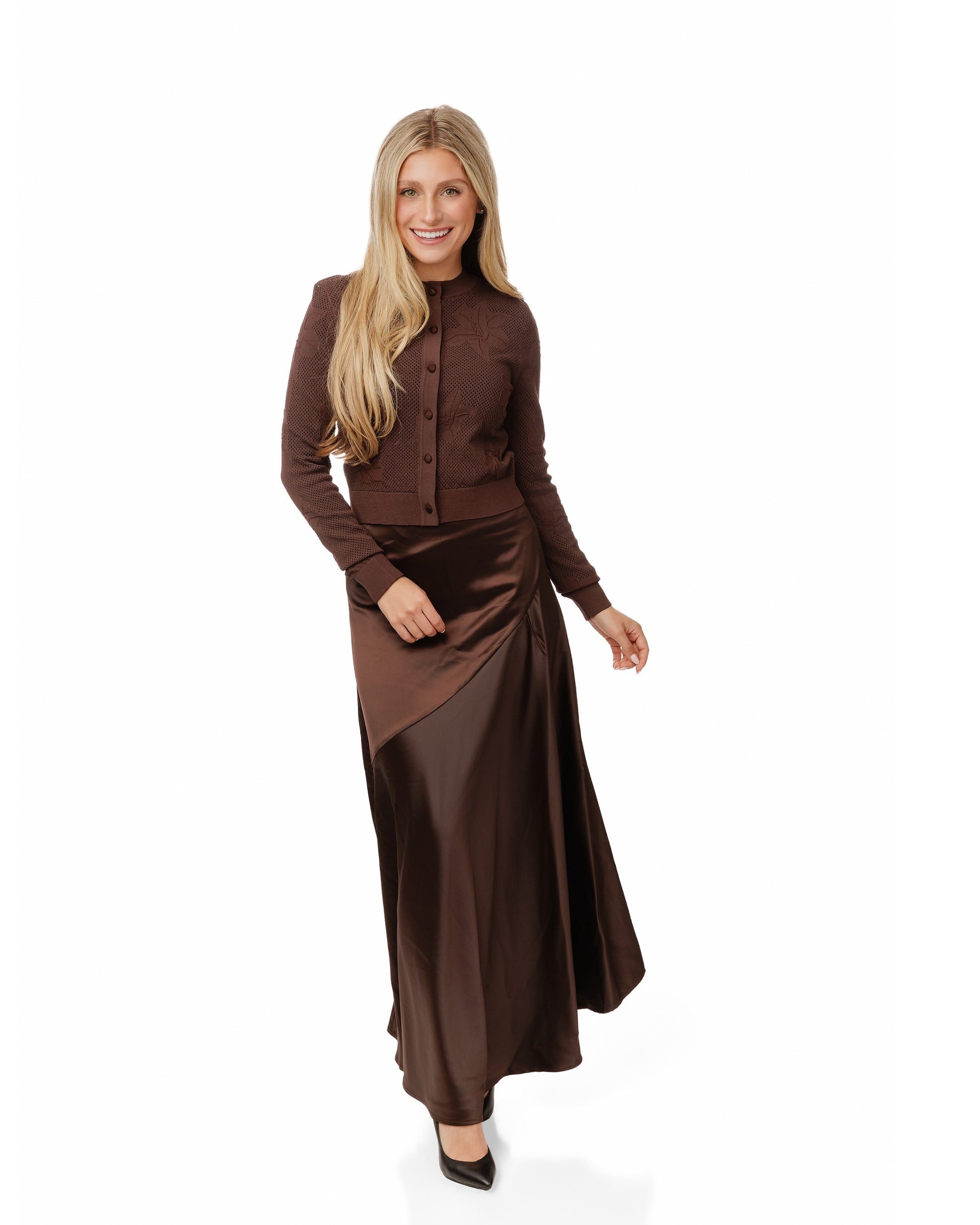 Brown Satin Skirt