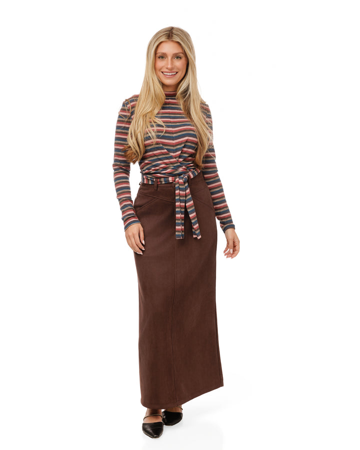 Multi Colored Striped Tie Top