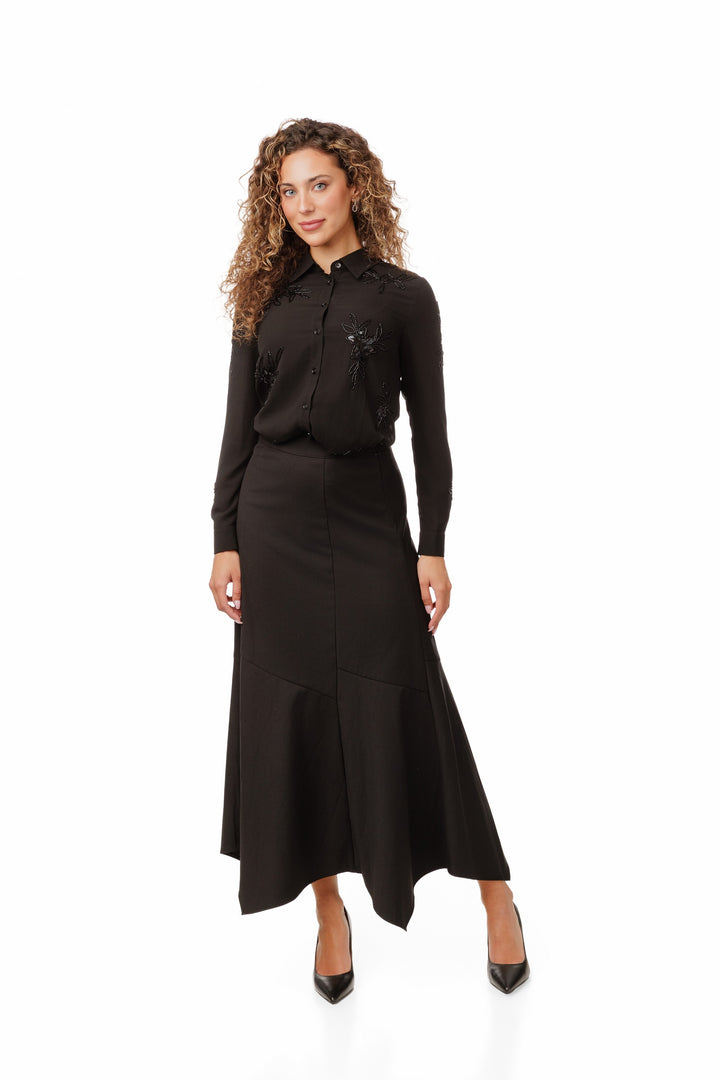 Black A-Lined Seem Skirt