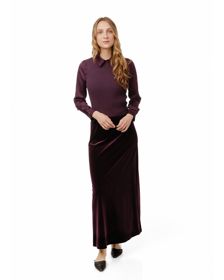 Plum Velvet Skirt