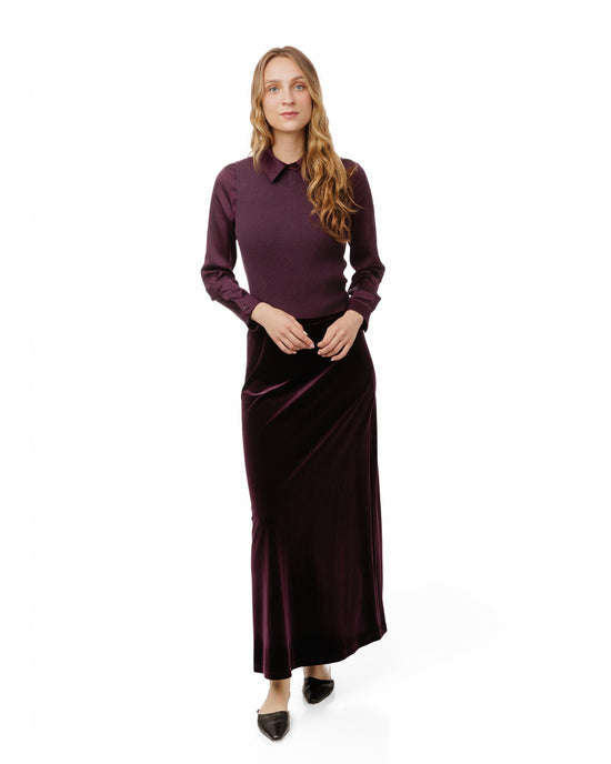 Plum Satin Blouse