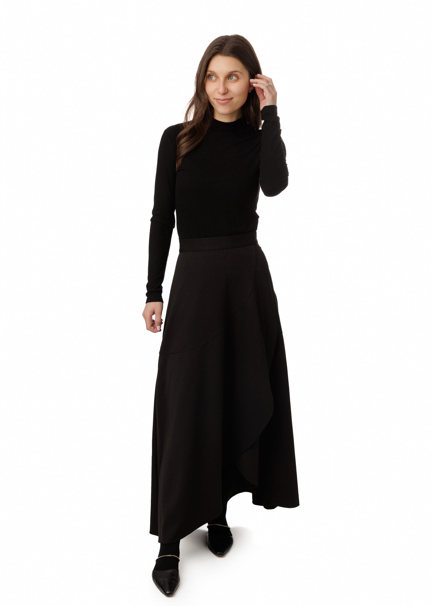 Black Velevet Mock Neck Top