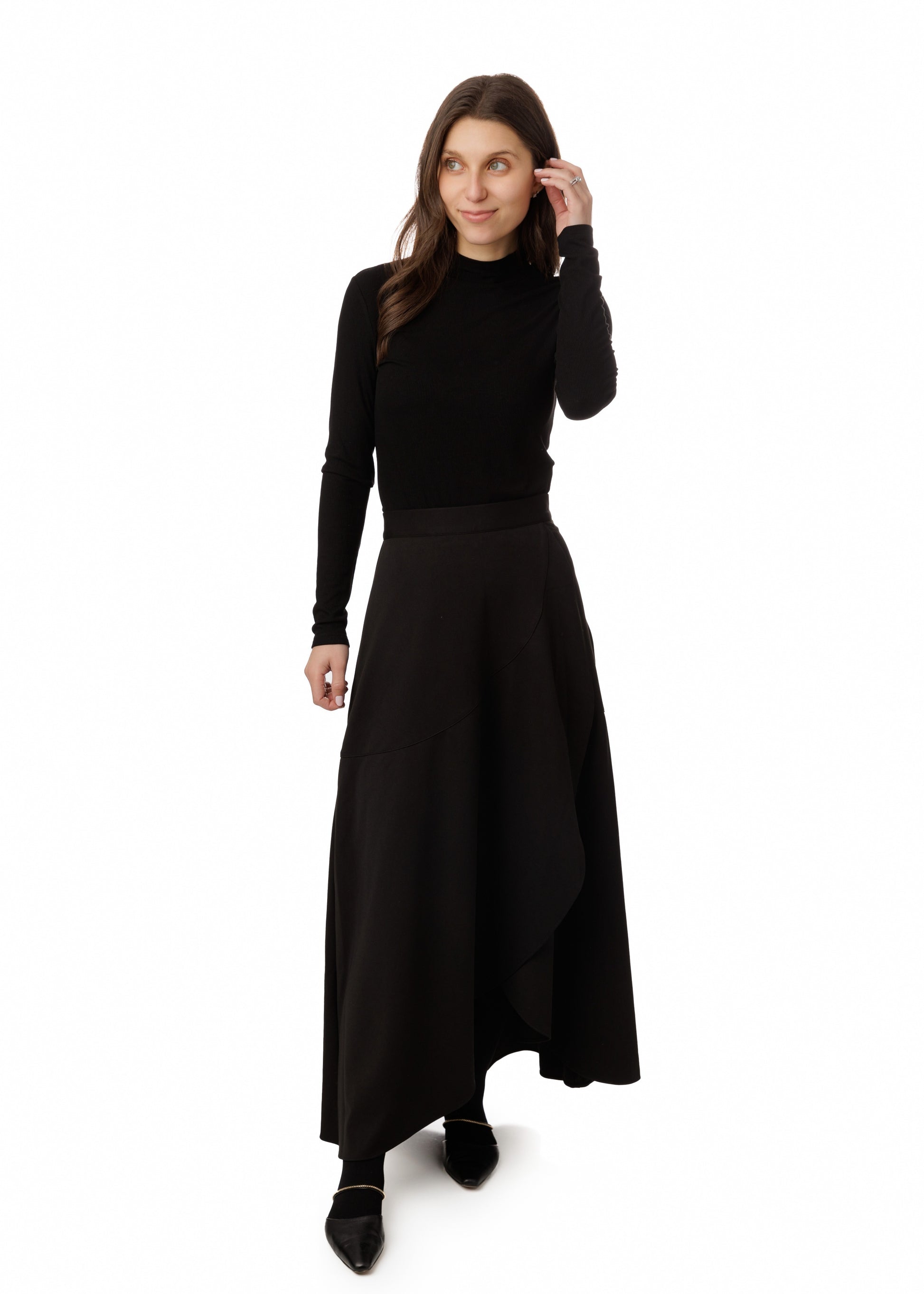 Black Velevet Mock Neck Top