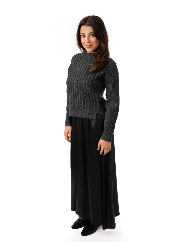 Solid Silk Skirt - Black