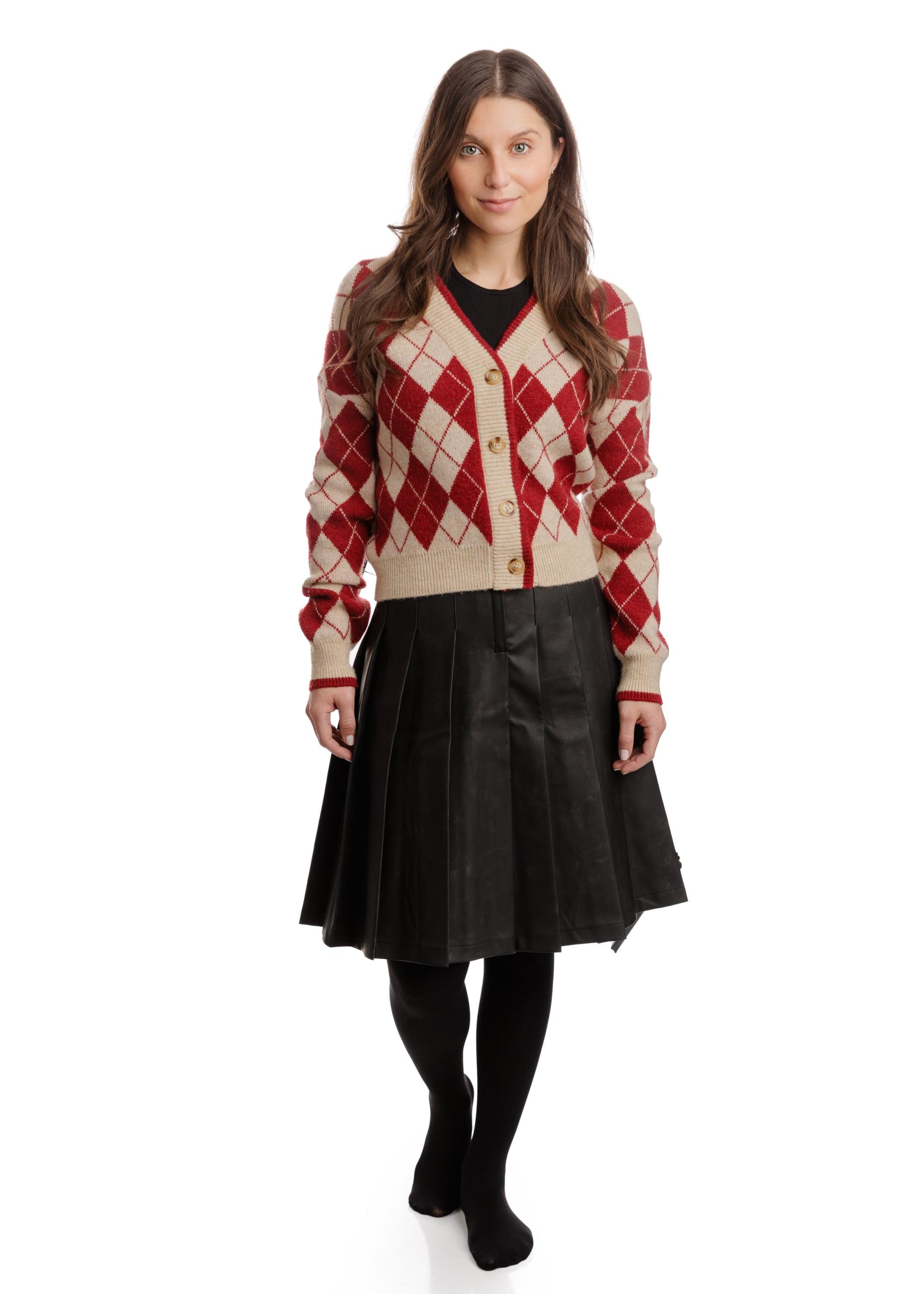 Argyle Knit Cardigan