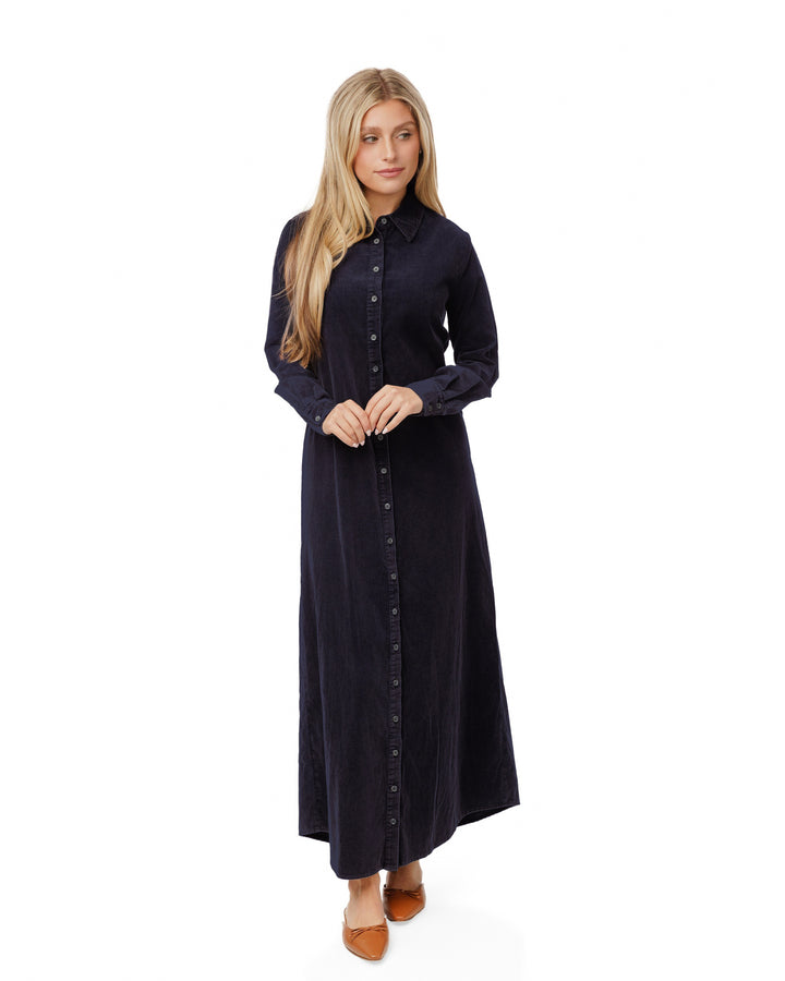 Corduroy Dress - Navy Wash