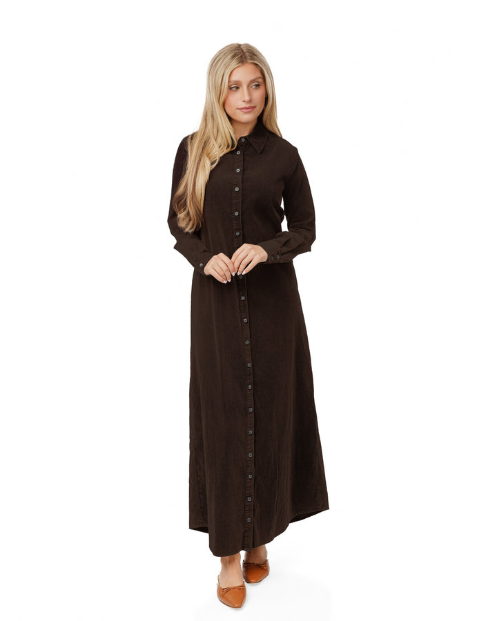 Corduroy Dress - Dark Brown