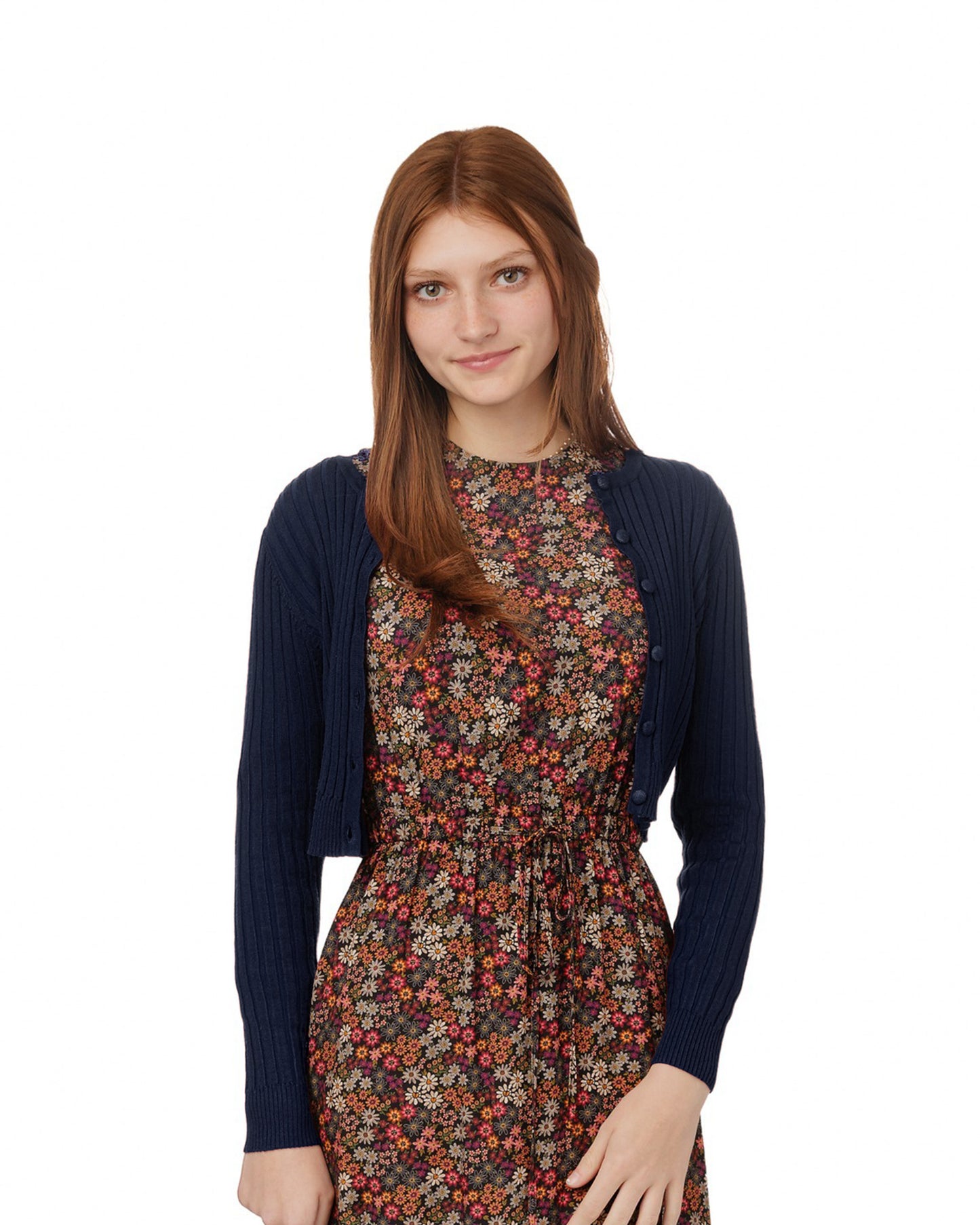 Navy Ribbed Cardigan