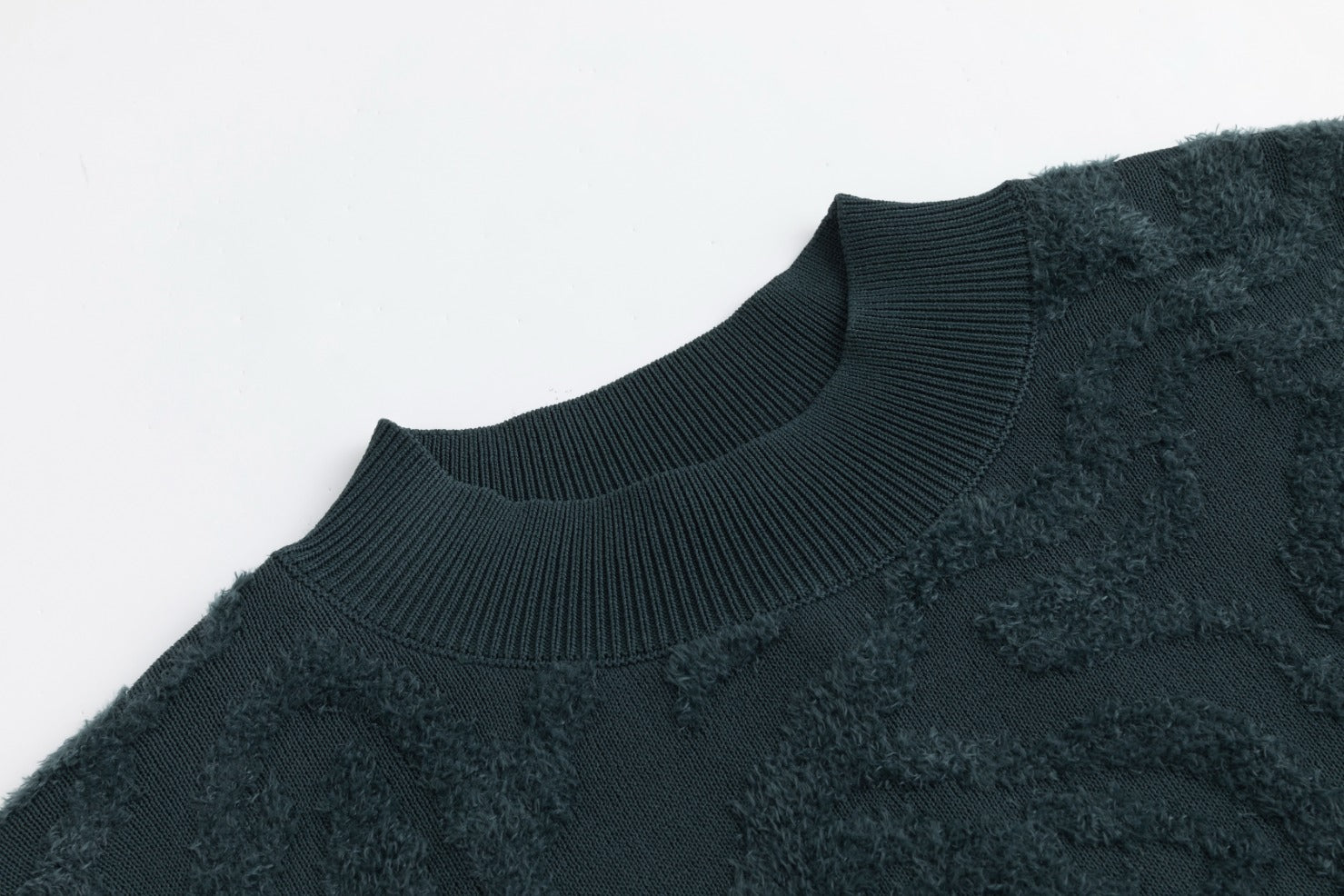 Green Jumper With Green Knit Overlay