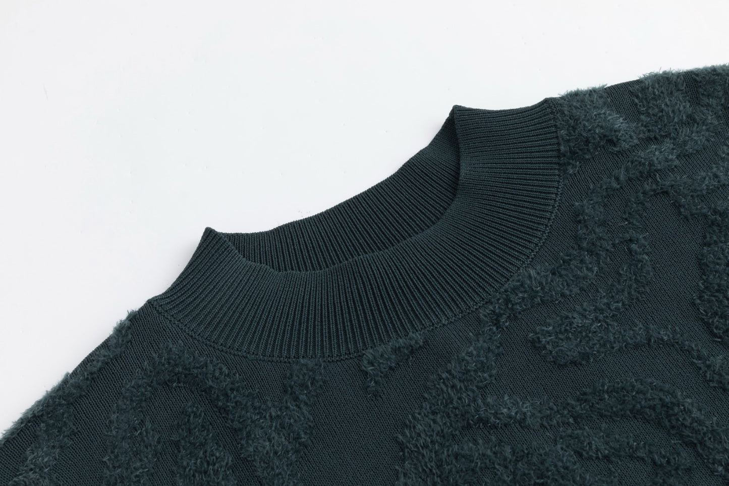 Green Jumper With Green Knit Overlay