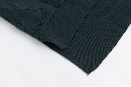 Green Jumper With Green Knit Overlay