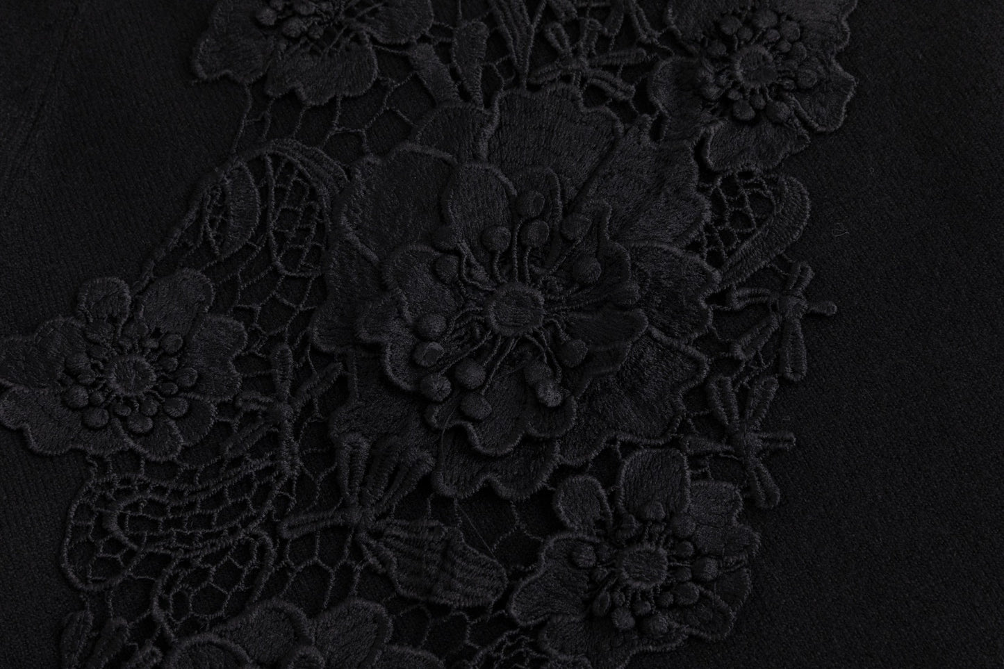 Black Knit With 3D Floral Details
