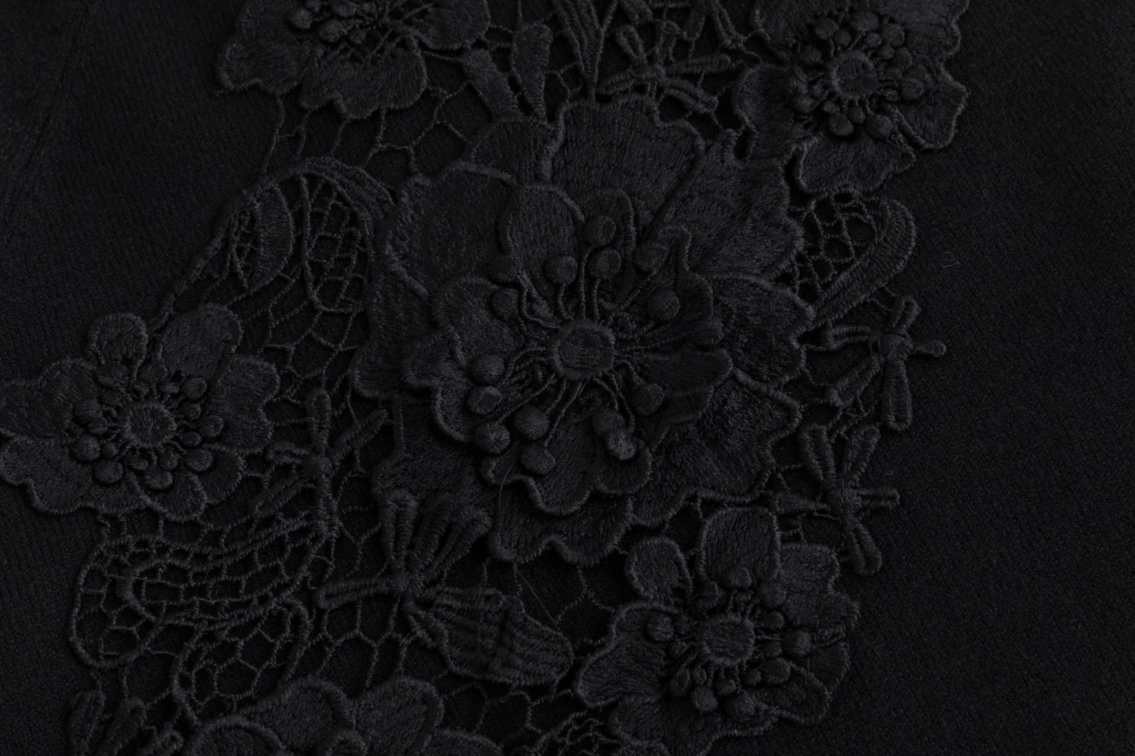 Black Knit With 3D Floral Details