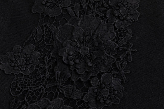 Black Knit With 3D Floral Details