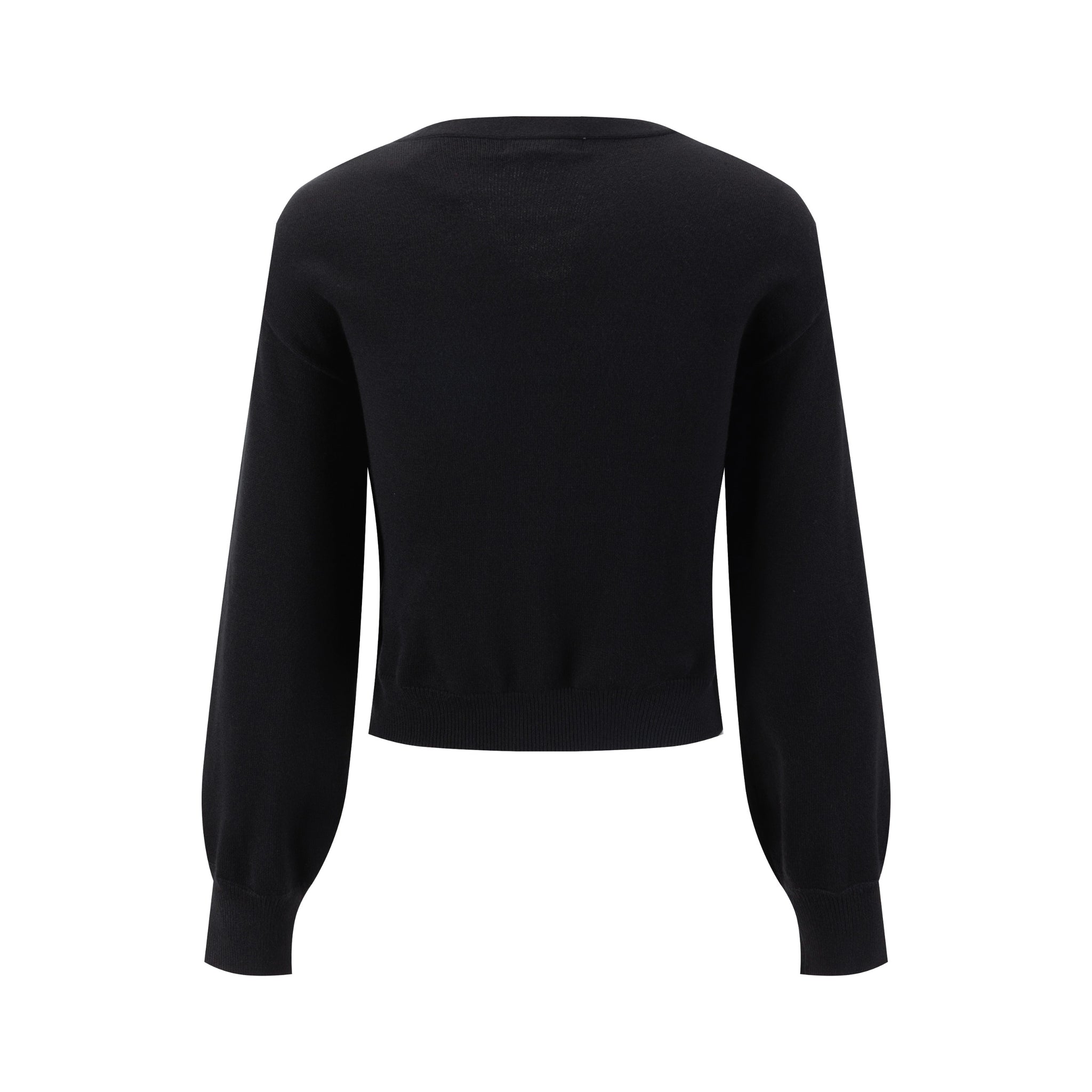 Cardigan With Cognac Embroidery - Black