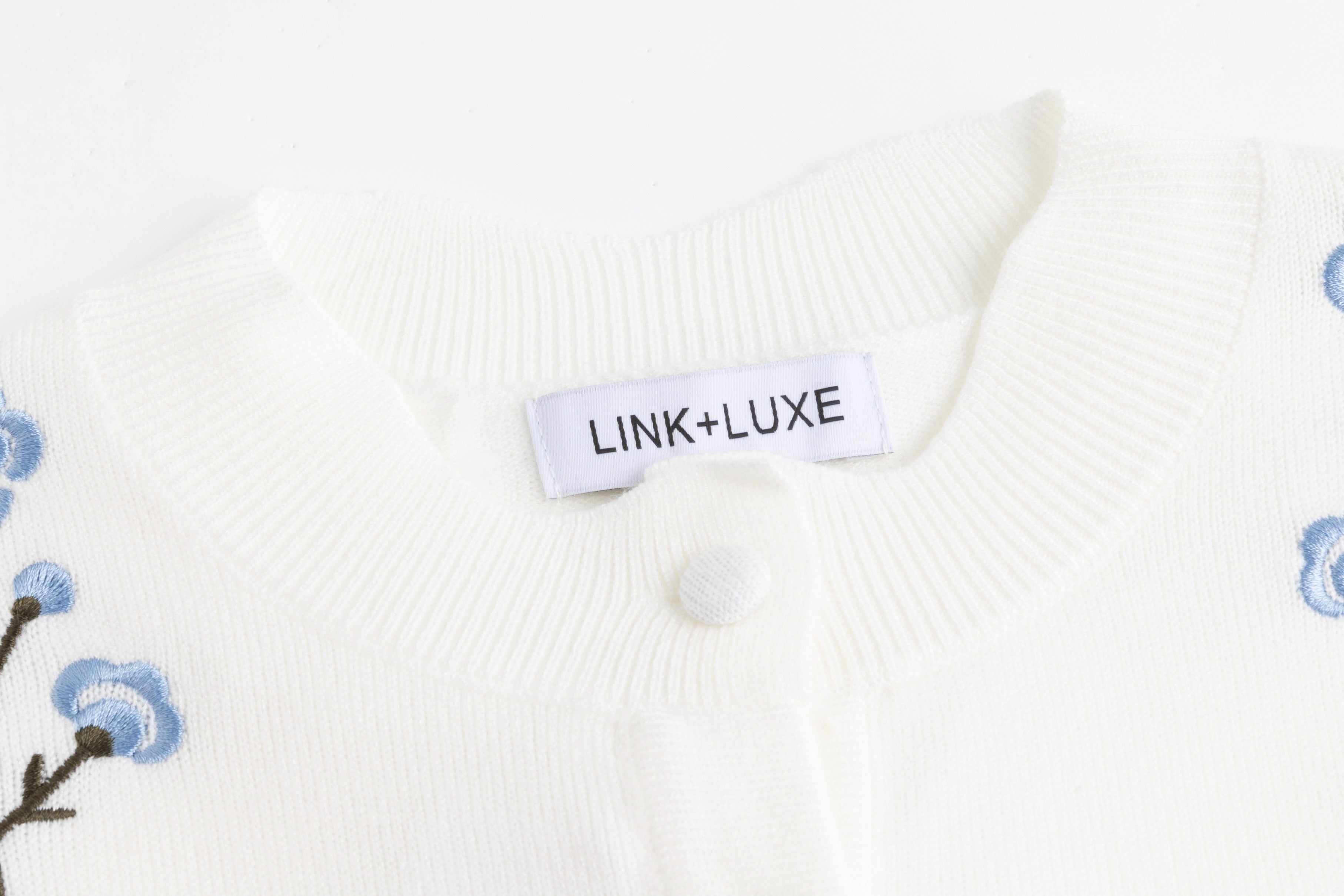 Green And Blue Floral Embroidered Cardigan - White