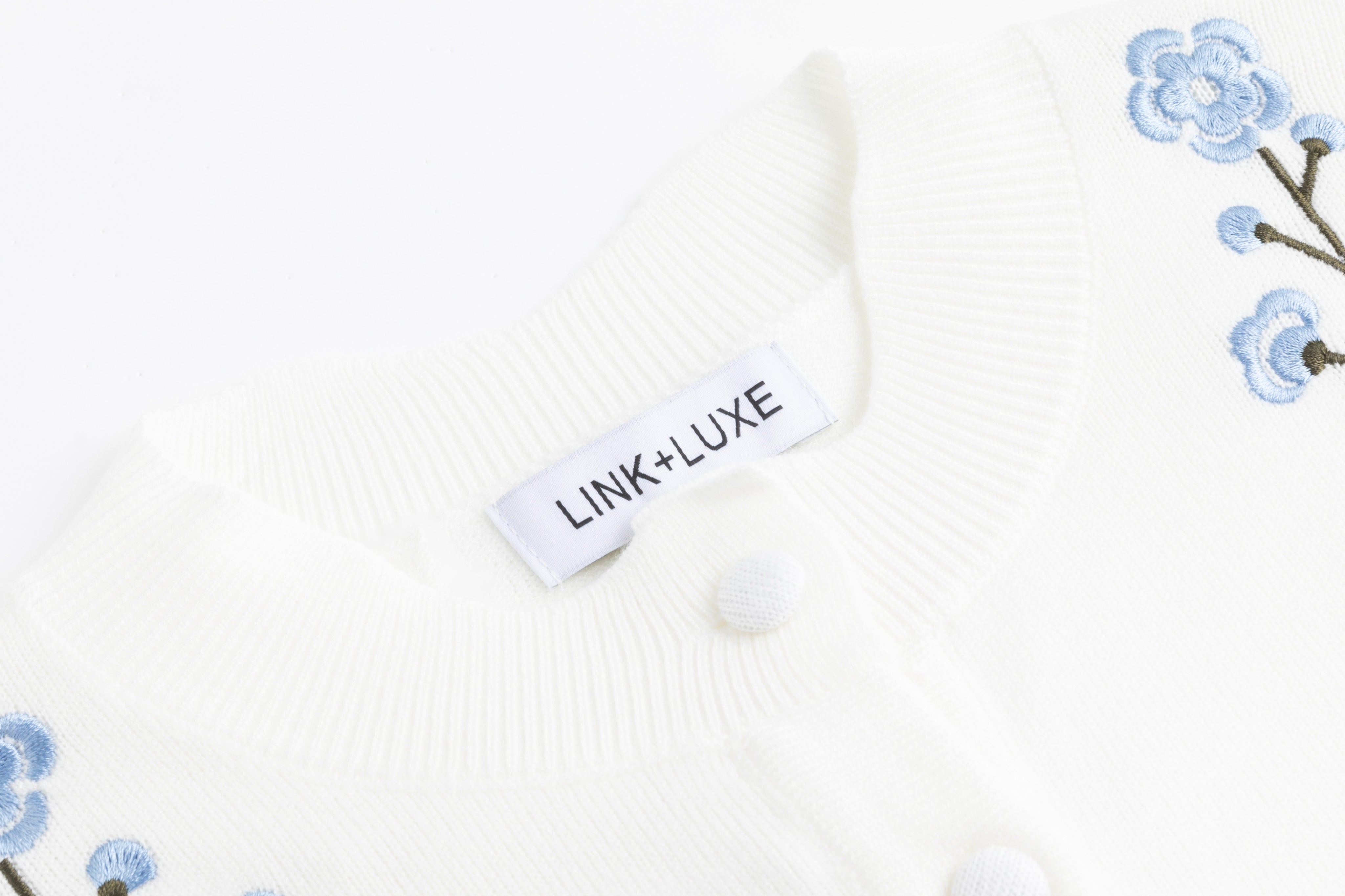 Green And Blue Floral Embroidered Cardigan - White