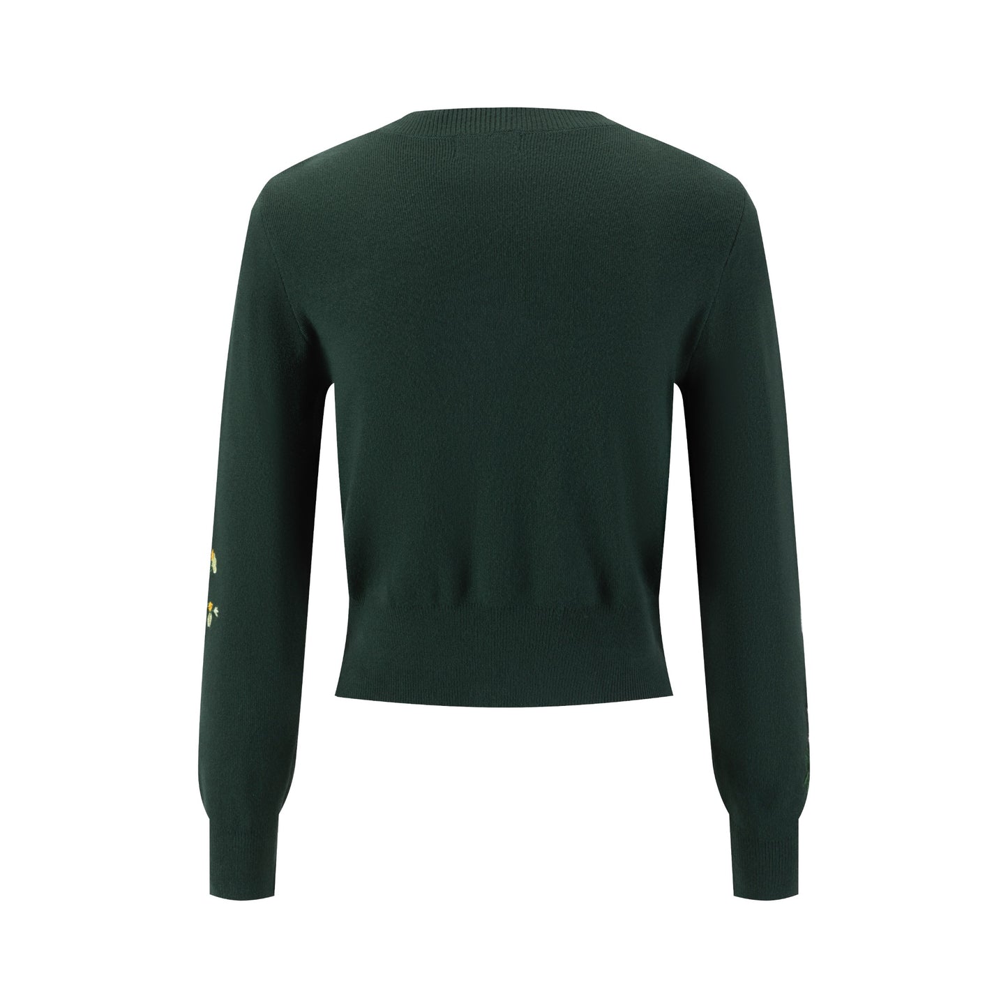 Multi Colored Floral Embroidery Cardigan - Green