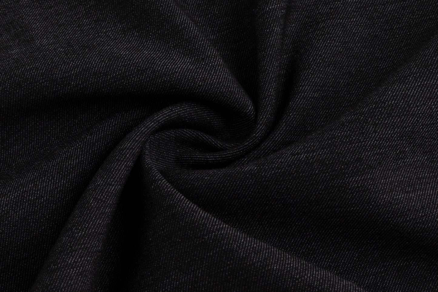 Black Denim Embossed Patch Top