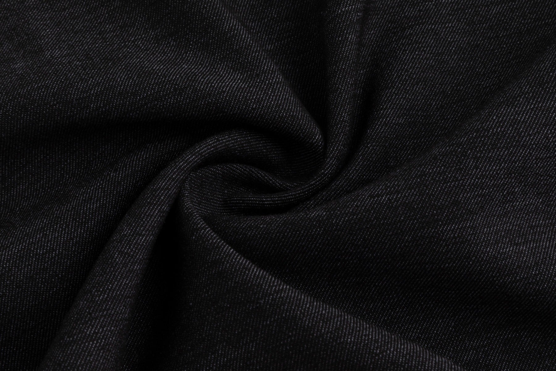 Black Denim Embossed Patch Top