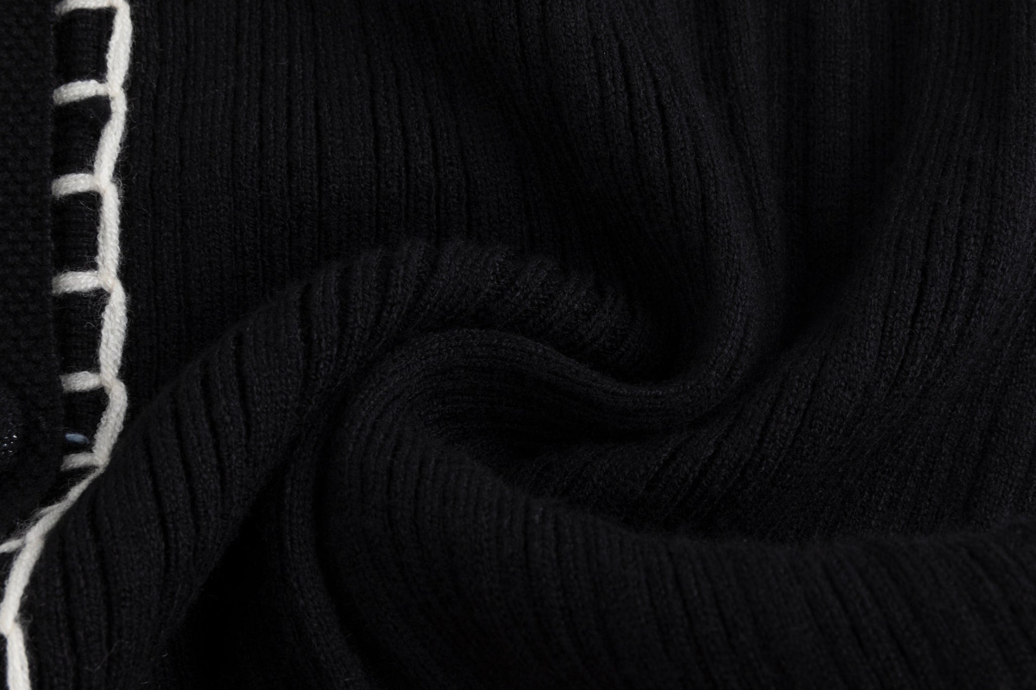 Black And Cream Embroidered Vest