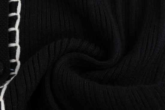 Black And Cream Embroidered Vest