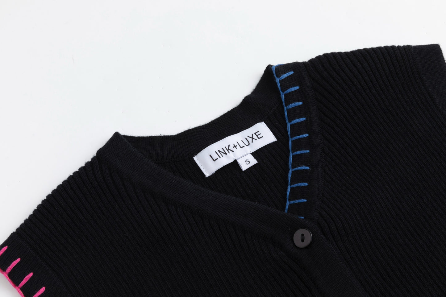 Black Ribbed Vest With Shredded Ribbing