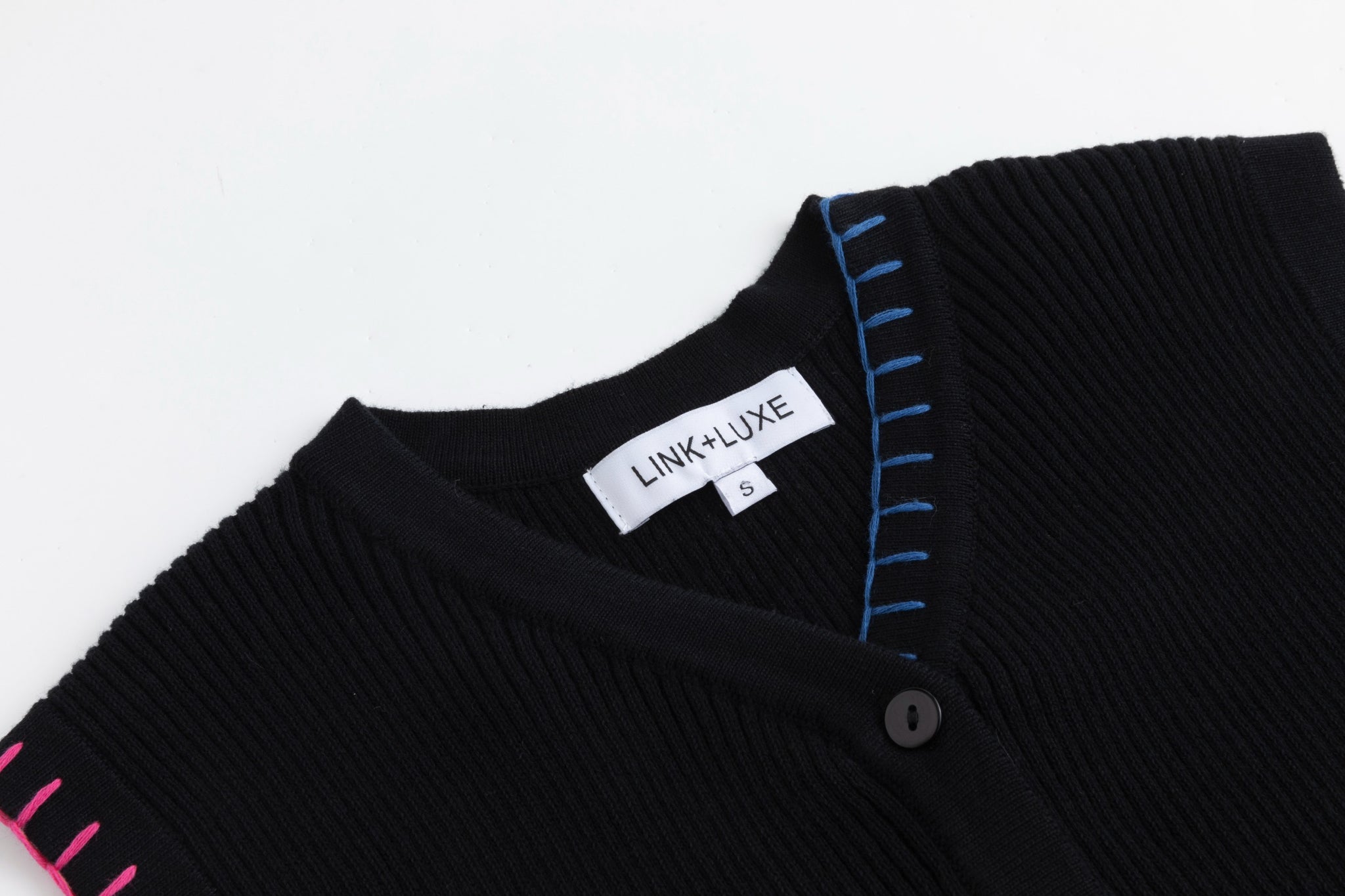 Black Ribbed Vest With Shredded Ribbing