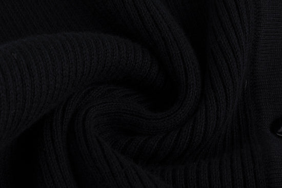 Black Ribbed Vest With Shredded Ribbing