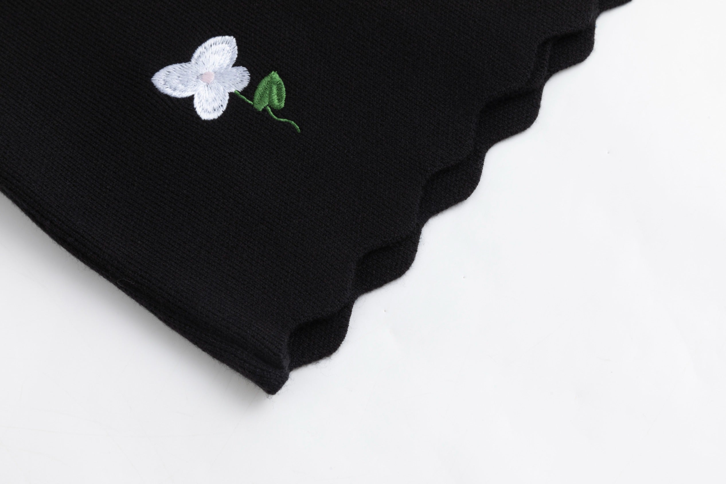 Multi Colored Floral Embroidered Blazer - Black