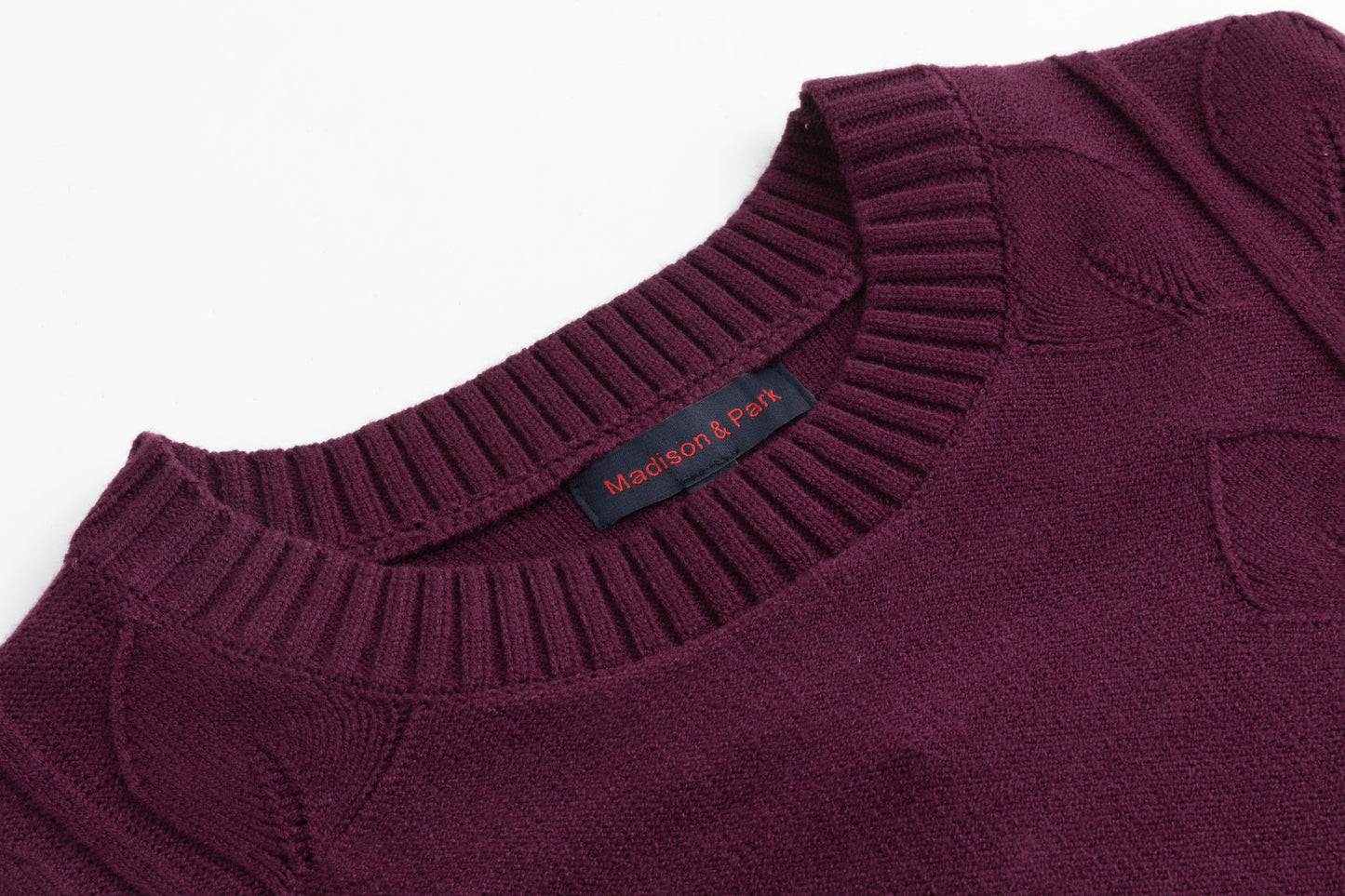 Burgundy Leaves Pattern Knit Top