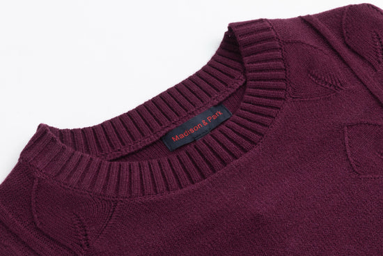 Burgundy Leaves Pattern Knit Top