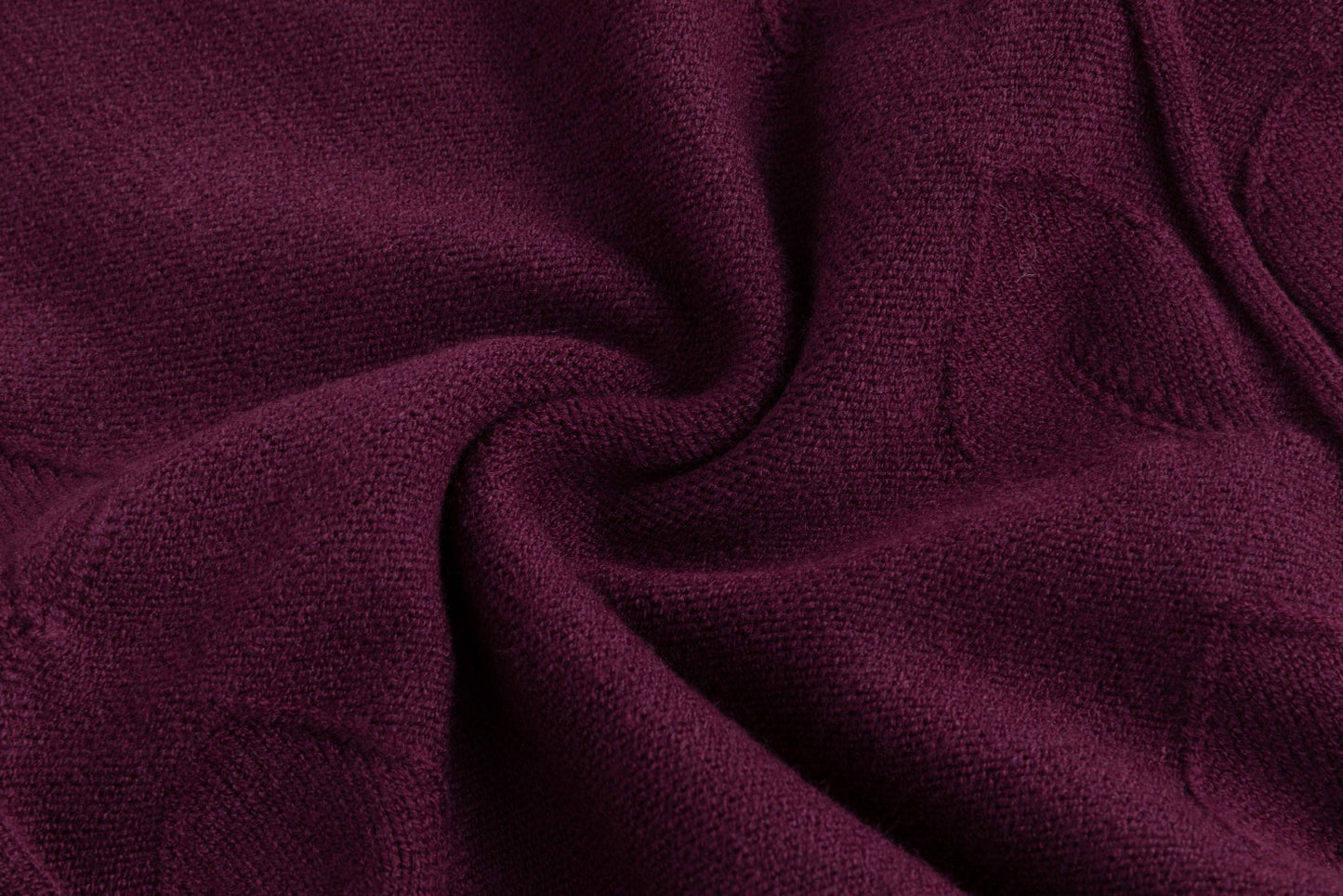 Burgundy Leaves Pattern Knit Top