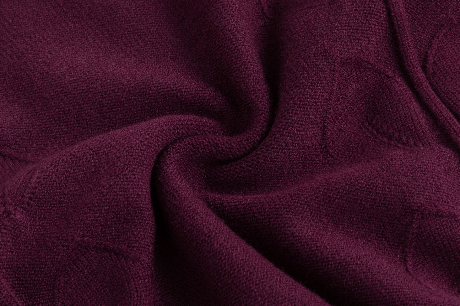 Burgundy Leaves Pattern Knit Top