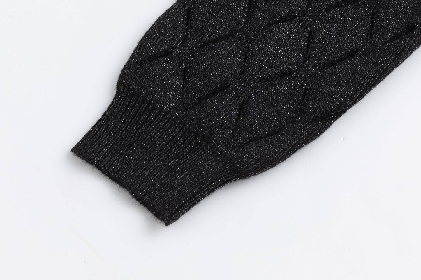 Black Dress With Metallic Knit Overlay