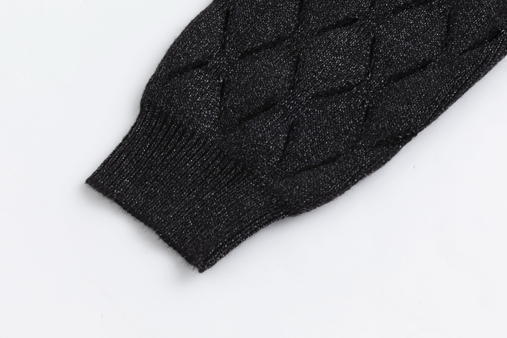 Black Dress With Metallic Knit Overlay