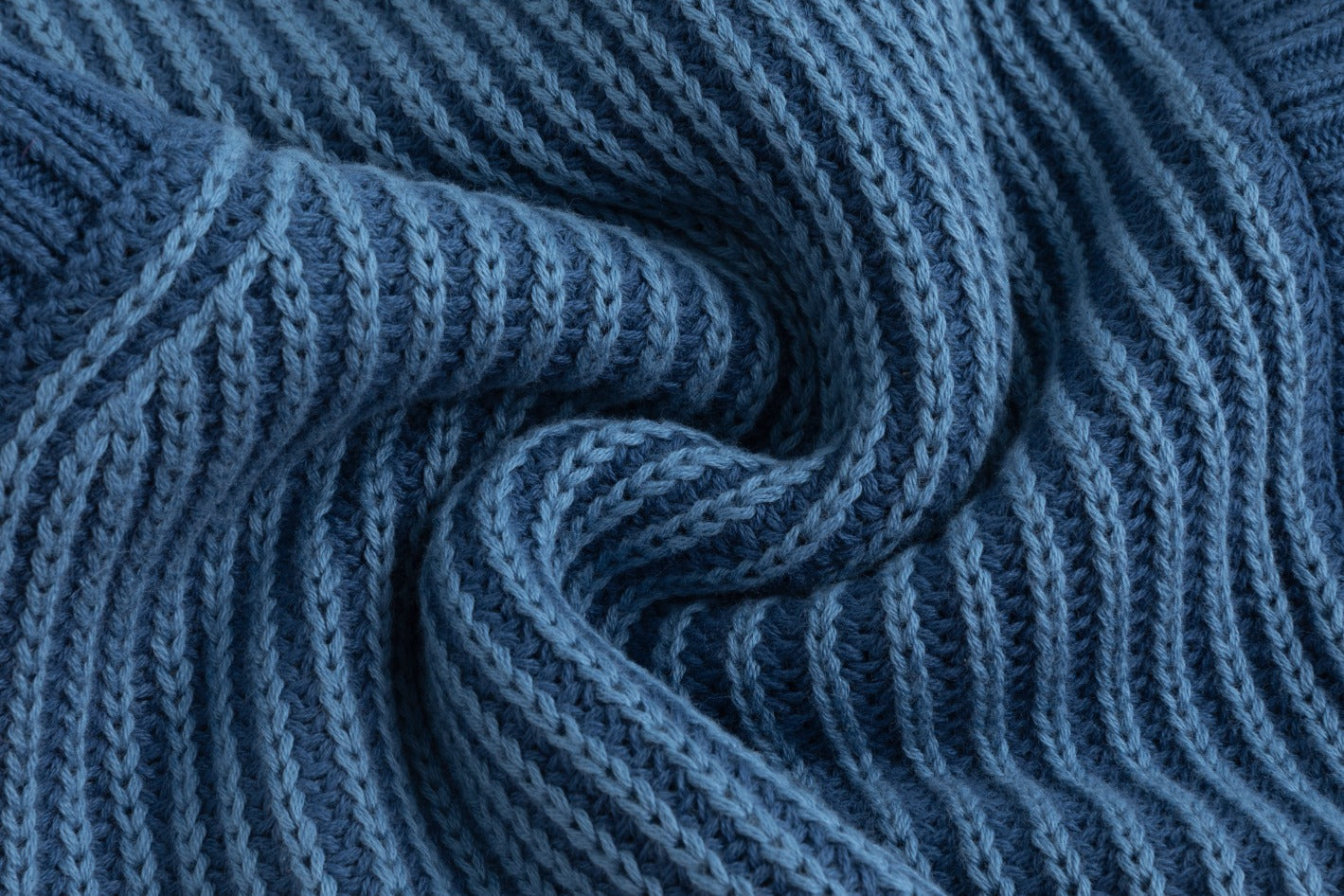 Blue Ribbed Knit Vest